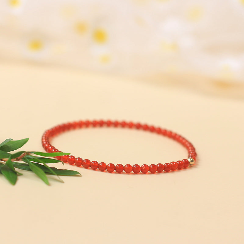 Aura Craft Red Agate and Persimmon Red Buddhist Beads Blessing and Lucky Bracelet 2