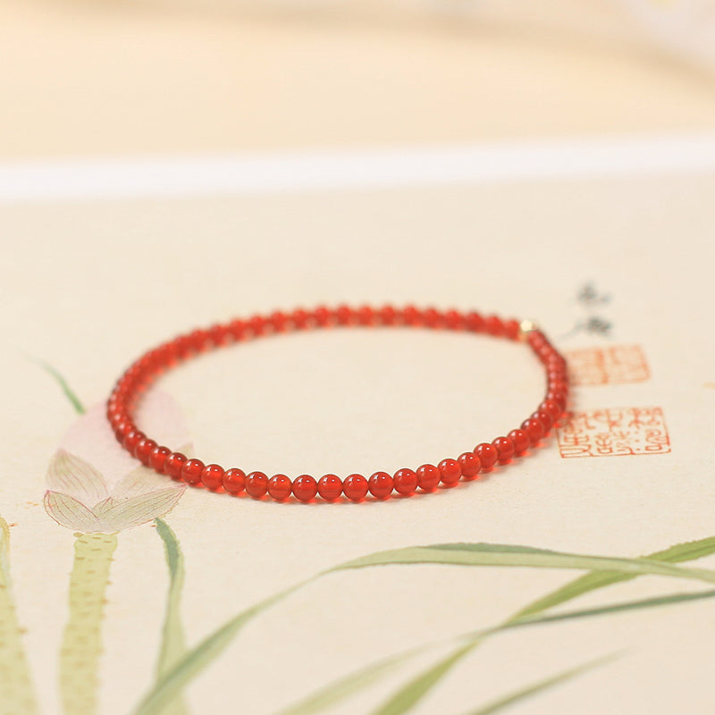 Aura Craft Red Agate and Persimmon Red Buddhist Beads Blessing and Lucky Bracelet 3