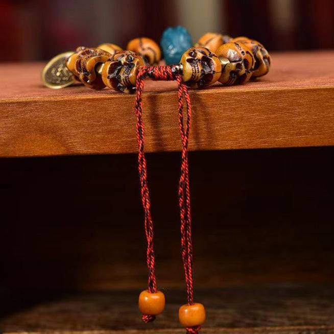 Aura Craft Tibetan Camel Bone Carved Amulet Health Bracelet 2
