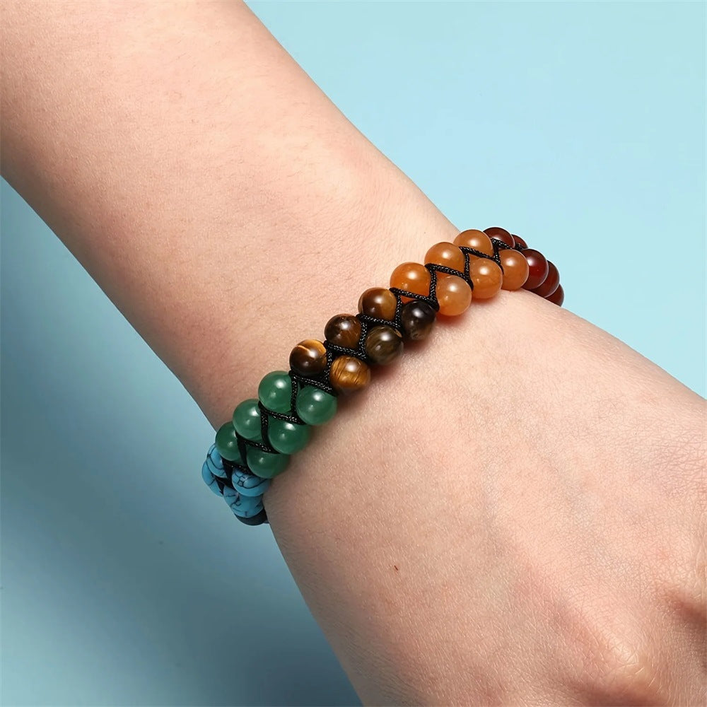 Aura Craft Seven Color Natural Stone Healing Meditation Blessing Bracelet 5