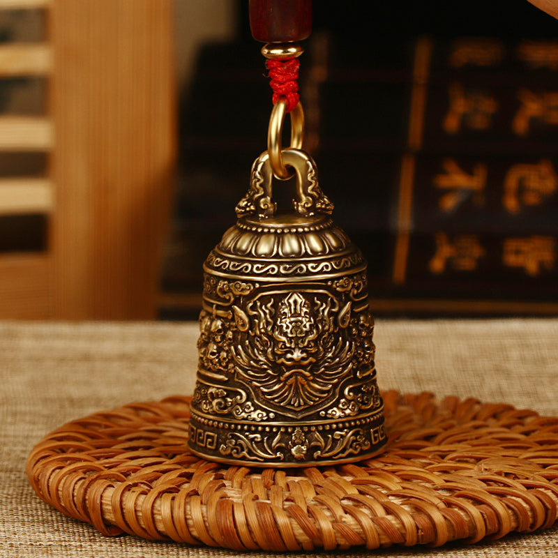 Aura Craft Feng Shui Zhong Kui Bronze Blessing and Evil-Repelling Bell Hanging Ornament 3