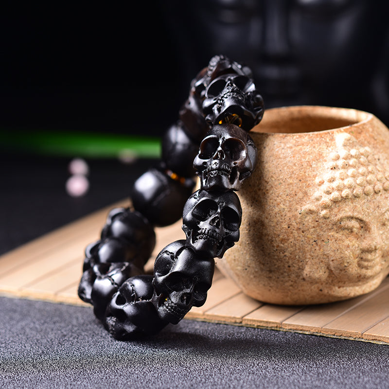Aura Craft Tibetan Natural Black Yak Horn Blessing Amulet Bracelet 1