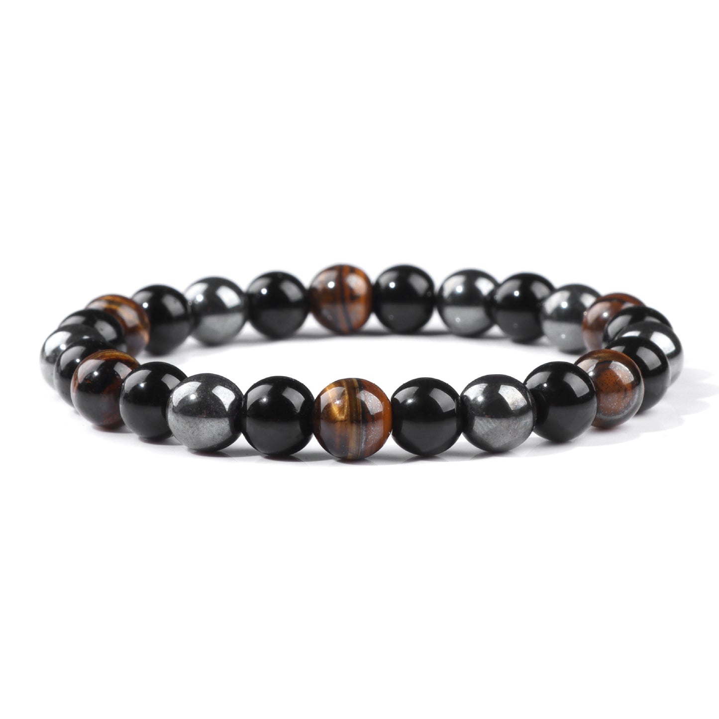 Aura Craft Obsidian Hematite Tiger's Eye Triple Protection Blessing Bracelet 3