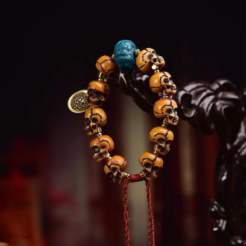 Aura Craft Tibetan Camel Bone Carved Amulet Health Bracelet 3