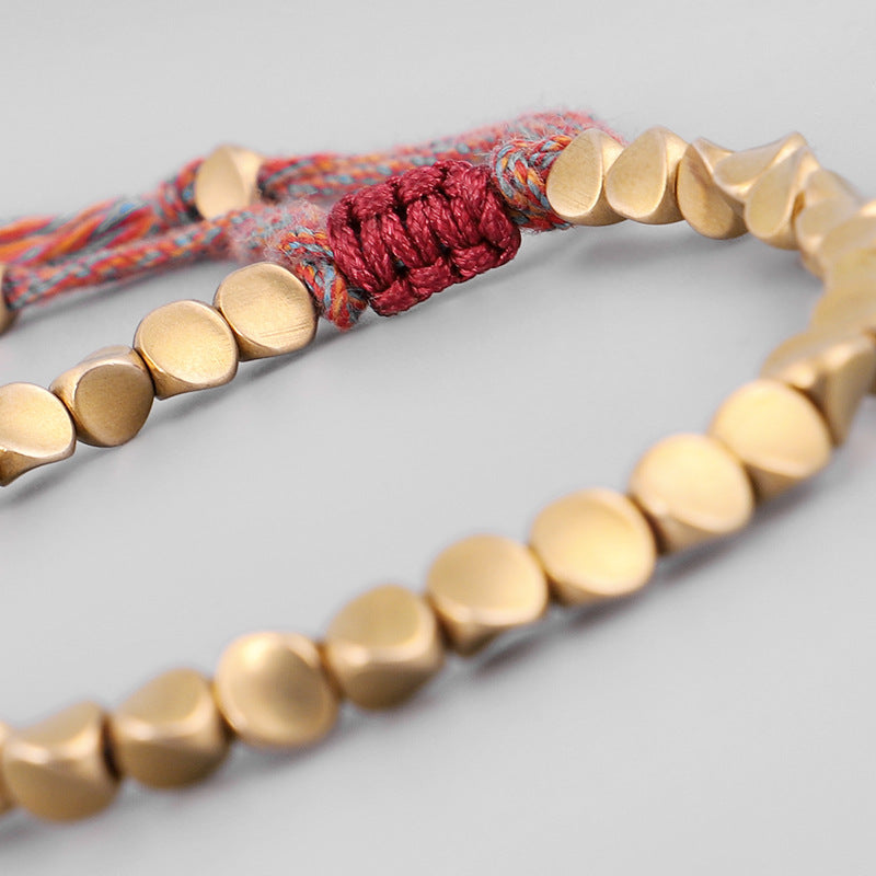 Aura Craft Feng Shui Handwoven Colored Thread Pure Copper Healing Blessing Bracelet 6