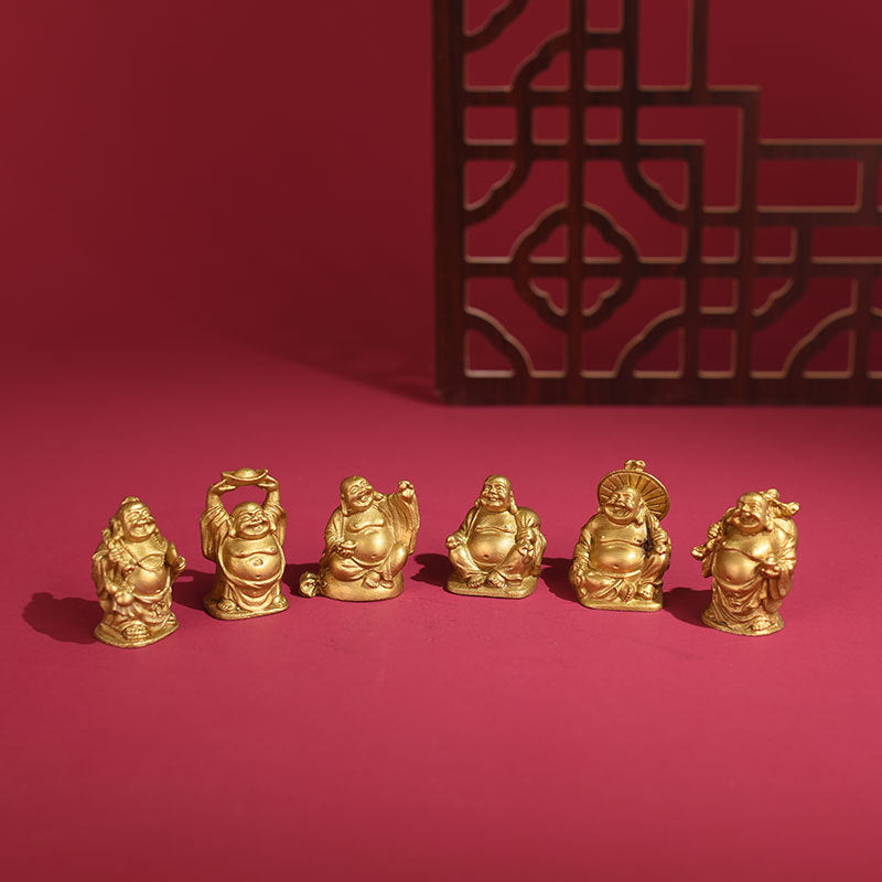 Aura Craft Brass Maitreya Buddha Statue Meditation Wealth Luck Ornament 4
