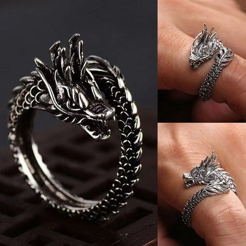 Aura Craft Vintage Dragon Head Lucky Ring 3