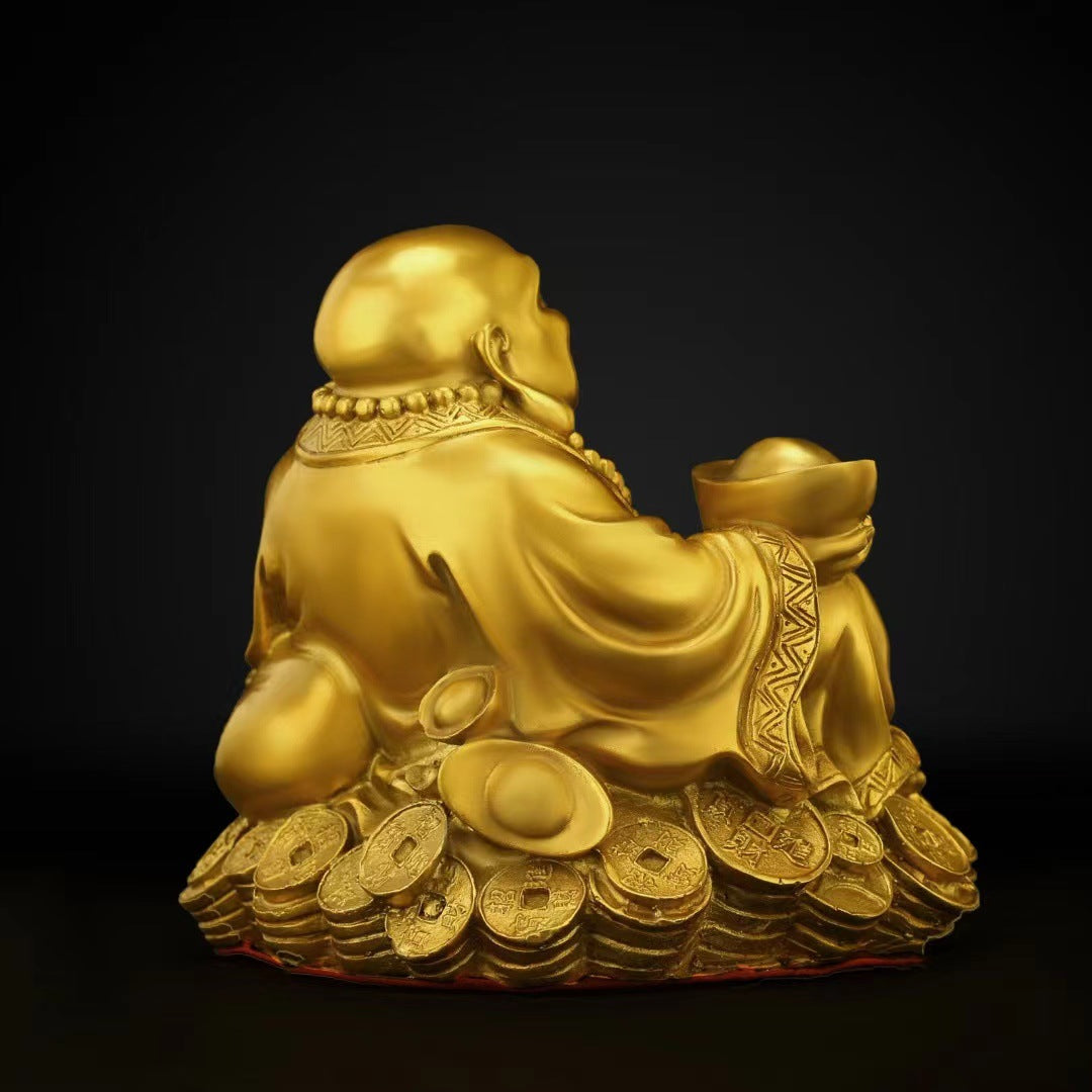Aura Craft Feng Shui Handmade Laughing Buddha Maitreya Buddha Happiness and Wealth Ornament 4