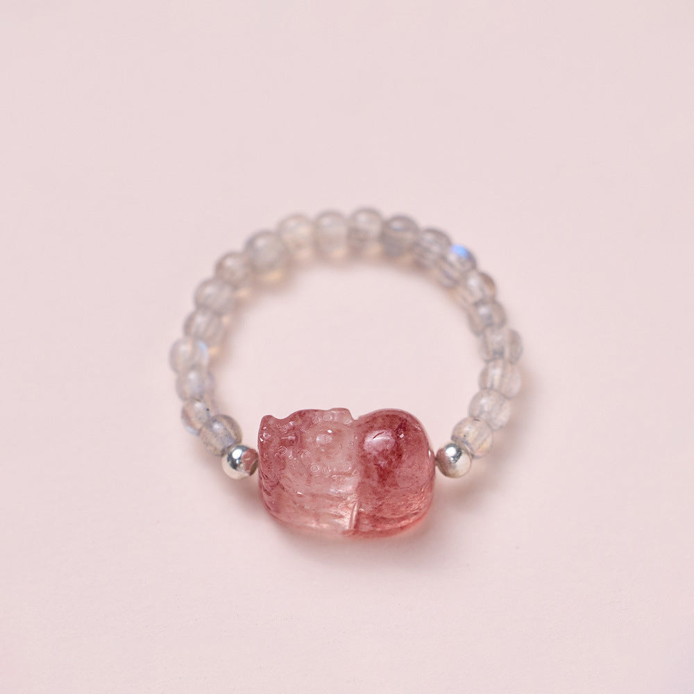 Aura Craft Natural Stone Good Luck Health Flex Ring