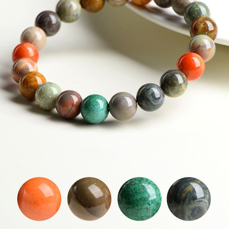 Aura Craft Natural Colorful Agate Stone Wealth Blessing Bracelet 4