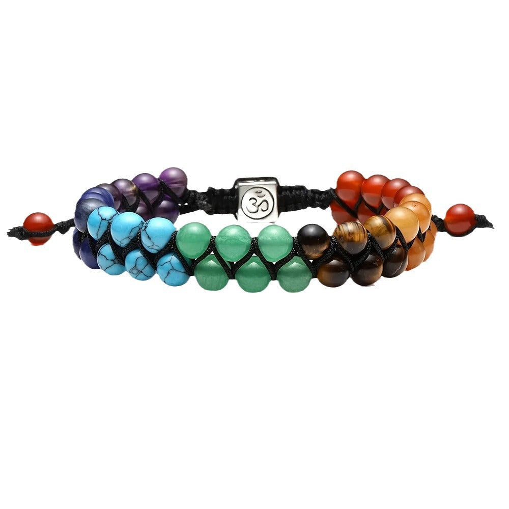 Aura Craft Seven Color Natural Stone Healing Meditation Blessing Bracelet 2