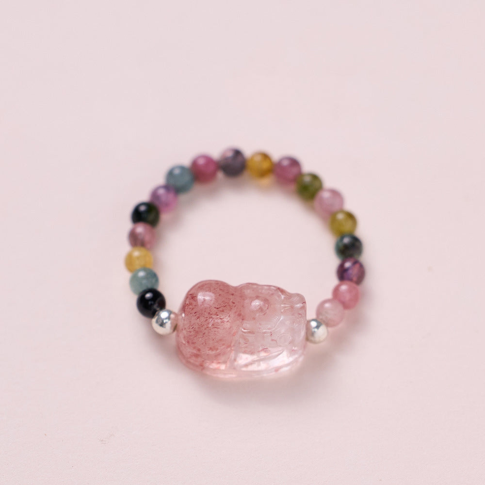 Aura Craft Natural Stone Good Luck Health Flex Ring