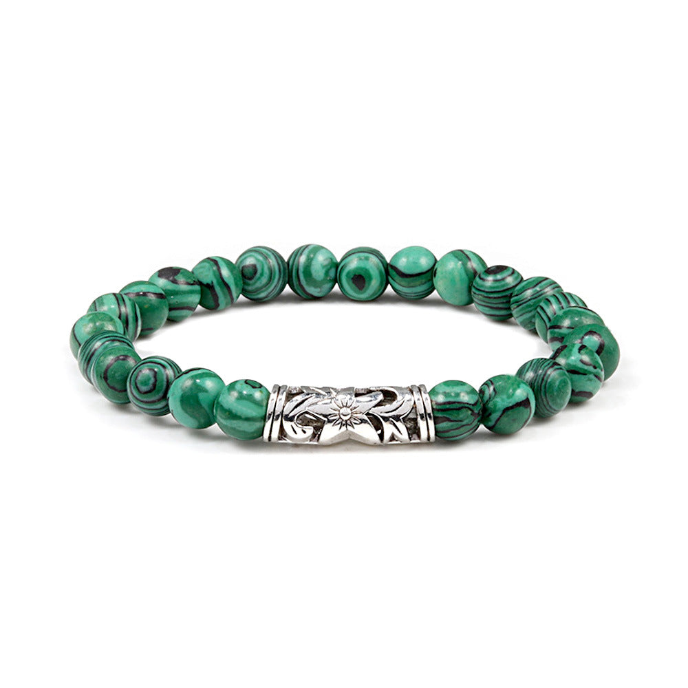 Aura Craft Malachite Natural Stone Alloy Buddha Head Blessing Good Luck Health Bracelet 4
