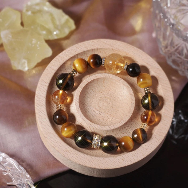 Aura Craft Natural Yellow Quartz Tiger's Eye Fortune Bracelet 3