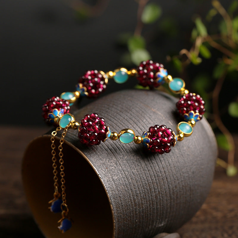 Aura Craft Natural Garnet Lucky Love Happiness Bracelet