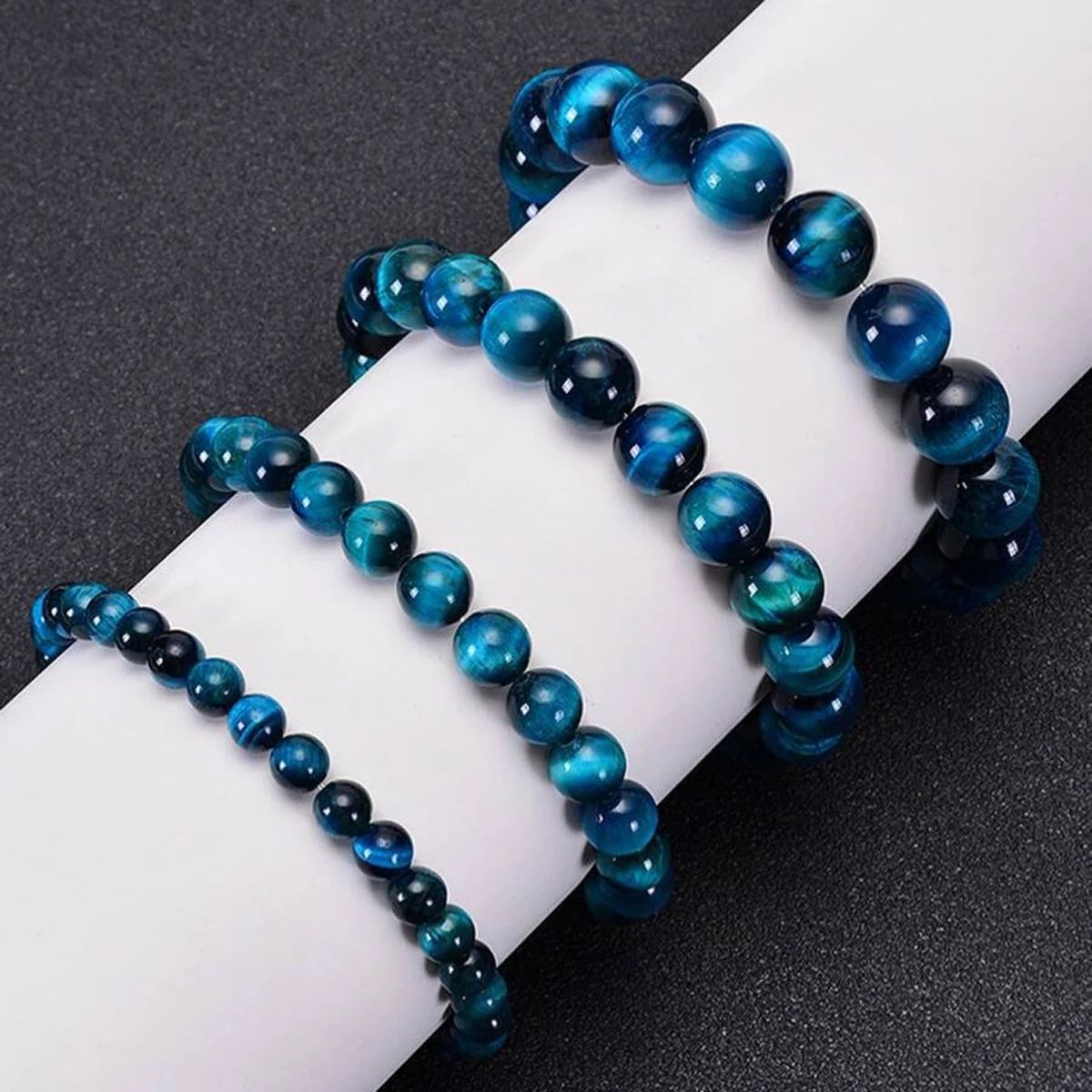 Aura Craft Natural Blue Tiger Eye Meditation Blessing Amulet Bracelet