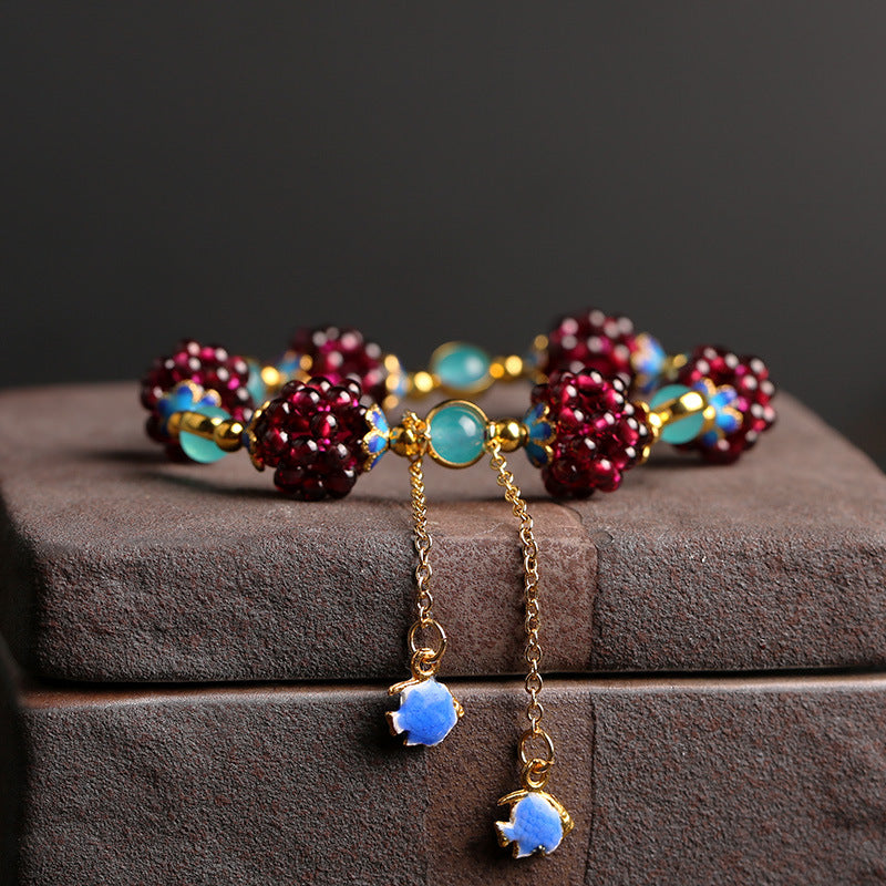 Aura Craft Natural Garnet Lucky Love Happiness Bracelet