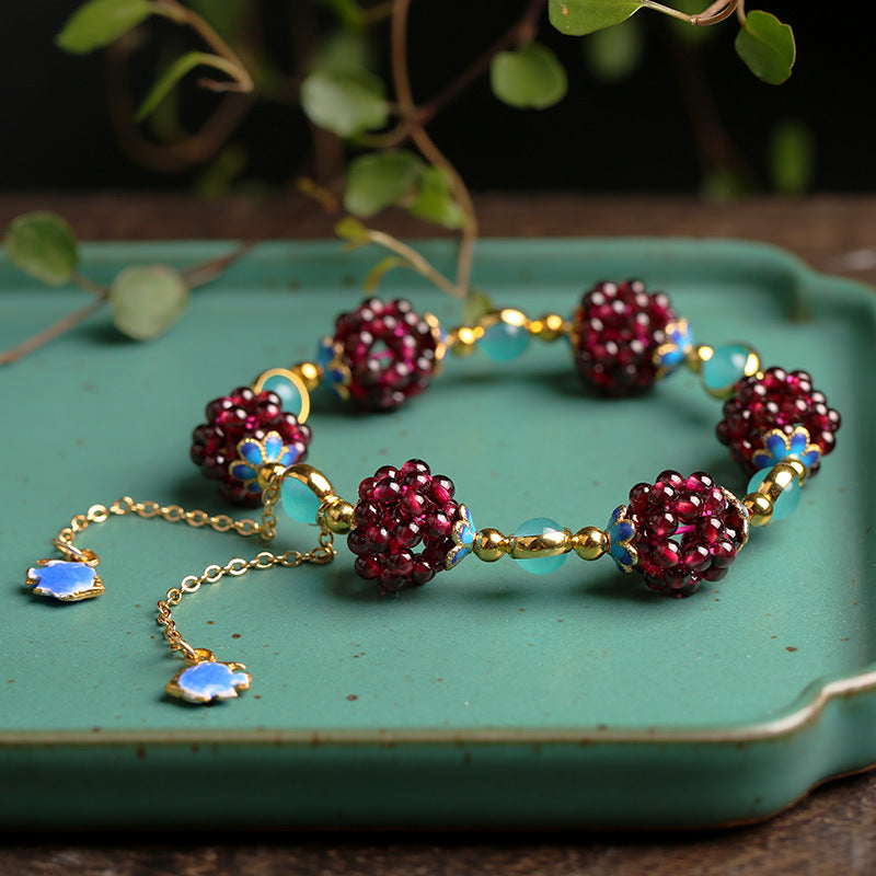 Aura Craft Natural Garnet Lucky Love Happiness Bracelet