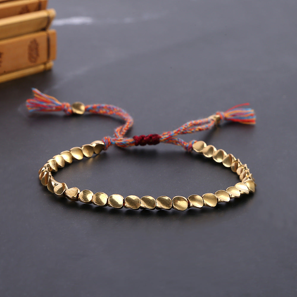 Aura Craft Feng Shui Handwoven Colored Thread Pure Copper Healing Blessing Bracelet 2