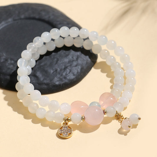 Aura Craft Camellia Crystal Agate Meditation Tranquility Blessing Bracelet 2