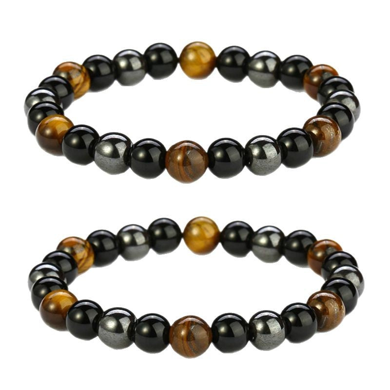 Aura Craft Obsidian Hematite Tiger's Eye Triple Protection Blessing Bracelet 5