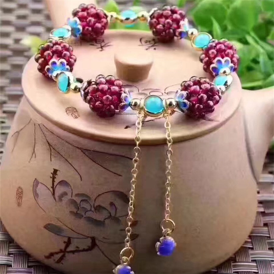 Aura Craft Natural Garnet Lucky Love Happiness Bracelet
