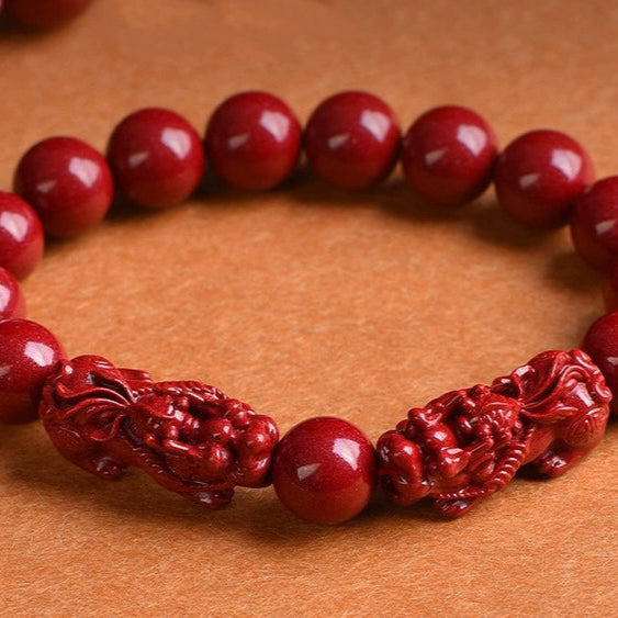 Aura Craft Natural Cinnabar Pixiu Fortune Bracelet 4