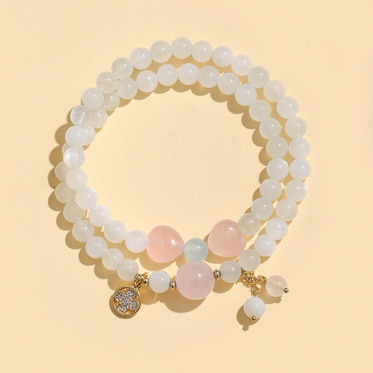 Aura Craft Camellia Crystal Agate Meditation Tranquility Blessing Bracelet 3