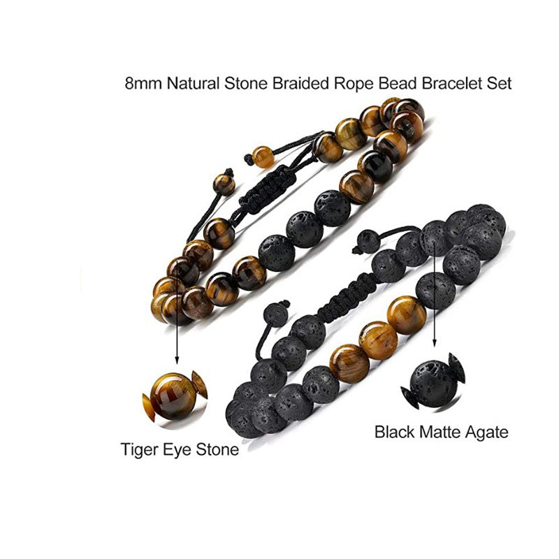 Aura Craft Natural Tiger Eye Obsidian Auspicious Reiki Bracelet 4
