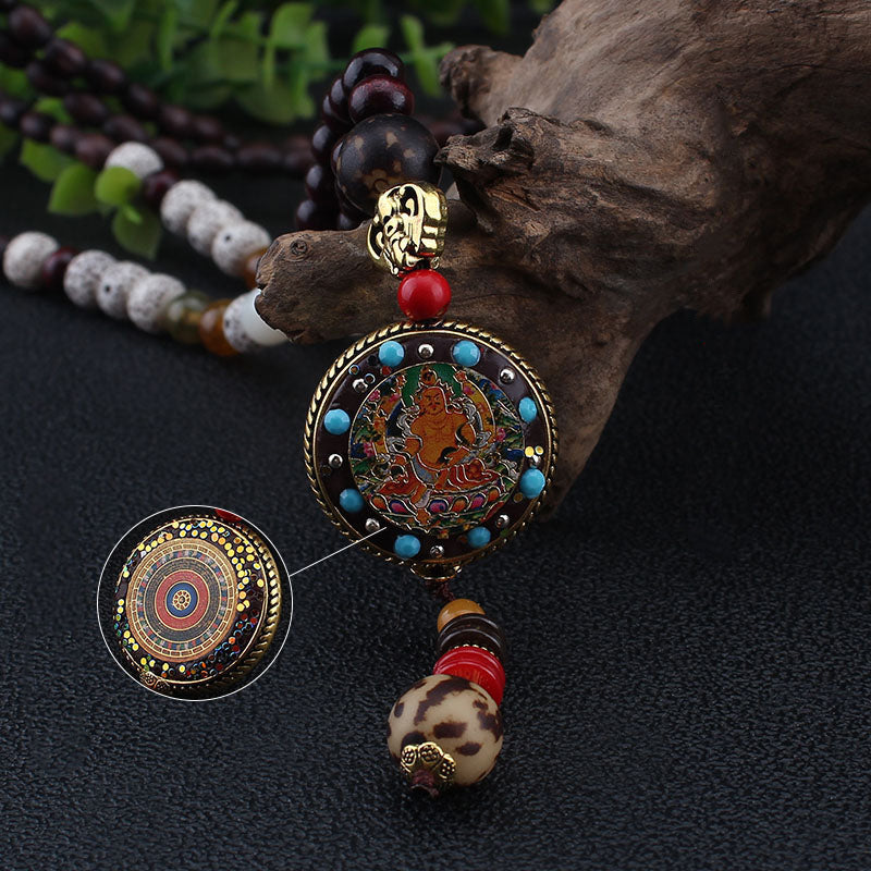 Aura Craft Tibetan Thangka Peace and Wealth Lucky Pendant 7