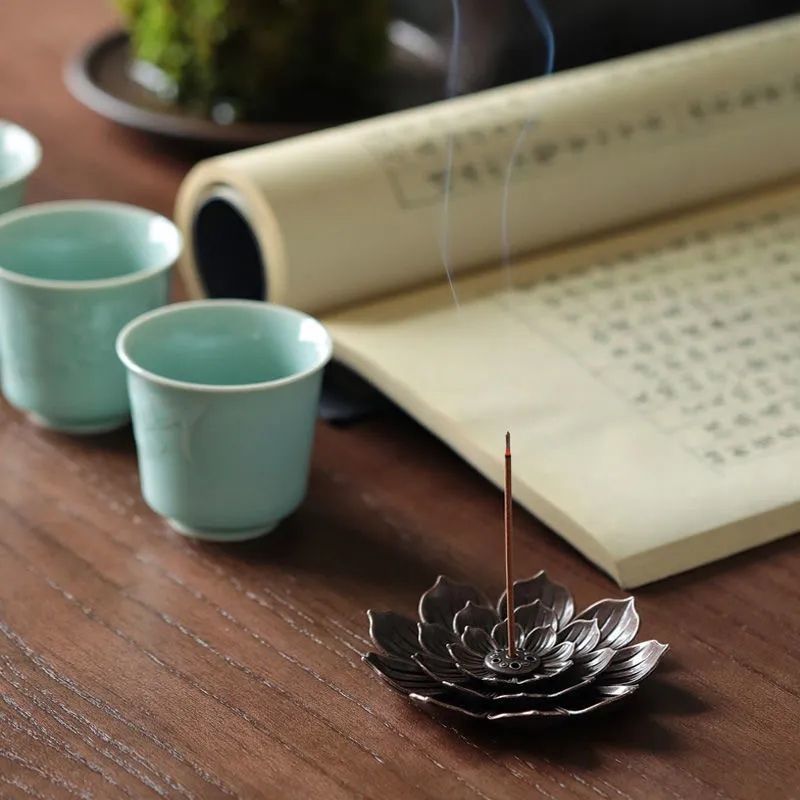 Aura Craft Six Hole Copper Lotus Concentration Incense Burner 3