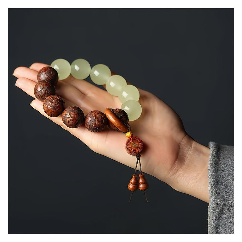 Aura Craft Rosewood Luminous Fortune-Attracting Buddhist Beads Running Bracelet