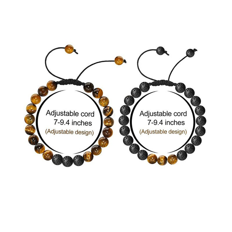 Aura Craft Natural Tiger Eye Obsidian Auspicious Reiki Bracelet 5