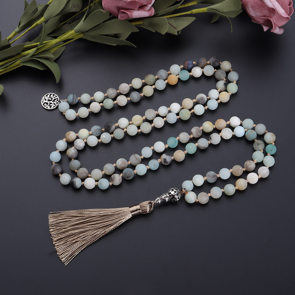 Aura Craft 108 Amazonite Beads Prayer Meditation Tassel Rosary 3