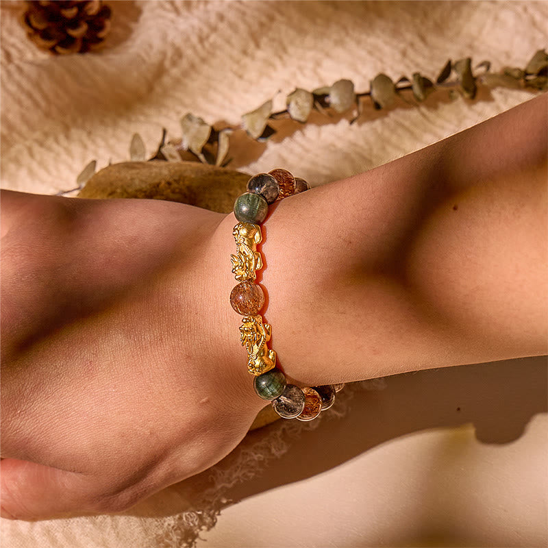 Aura Craft Natural Crystal Lucky Fortune Pixiu Bracelet