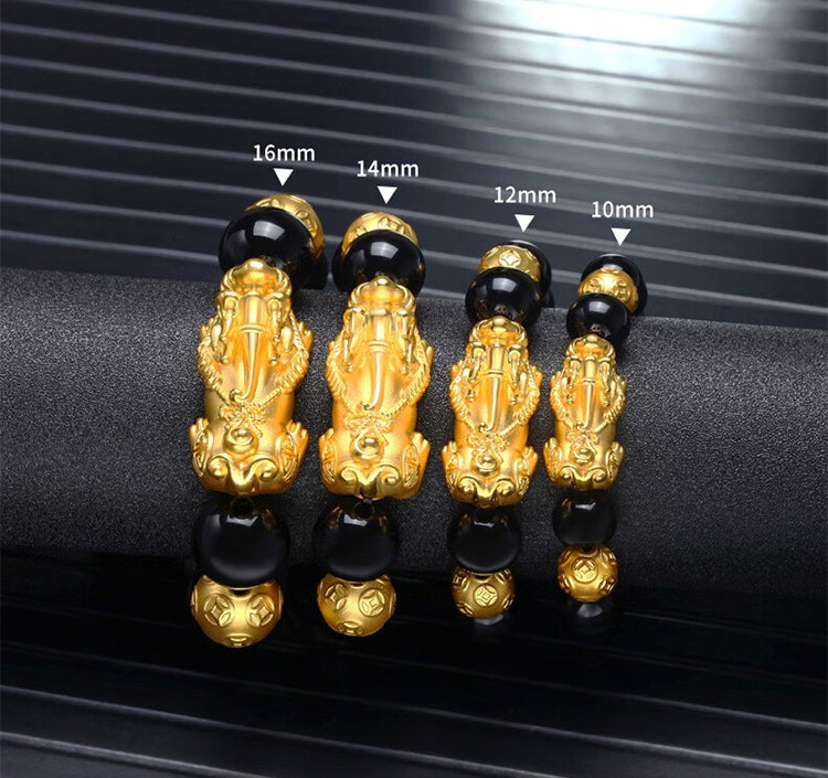 Aura Craft Feng Shui Wealth Obsidian Reiki Pixiu Bracelet 11