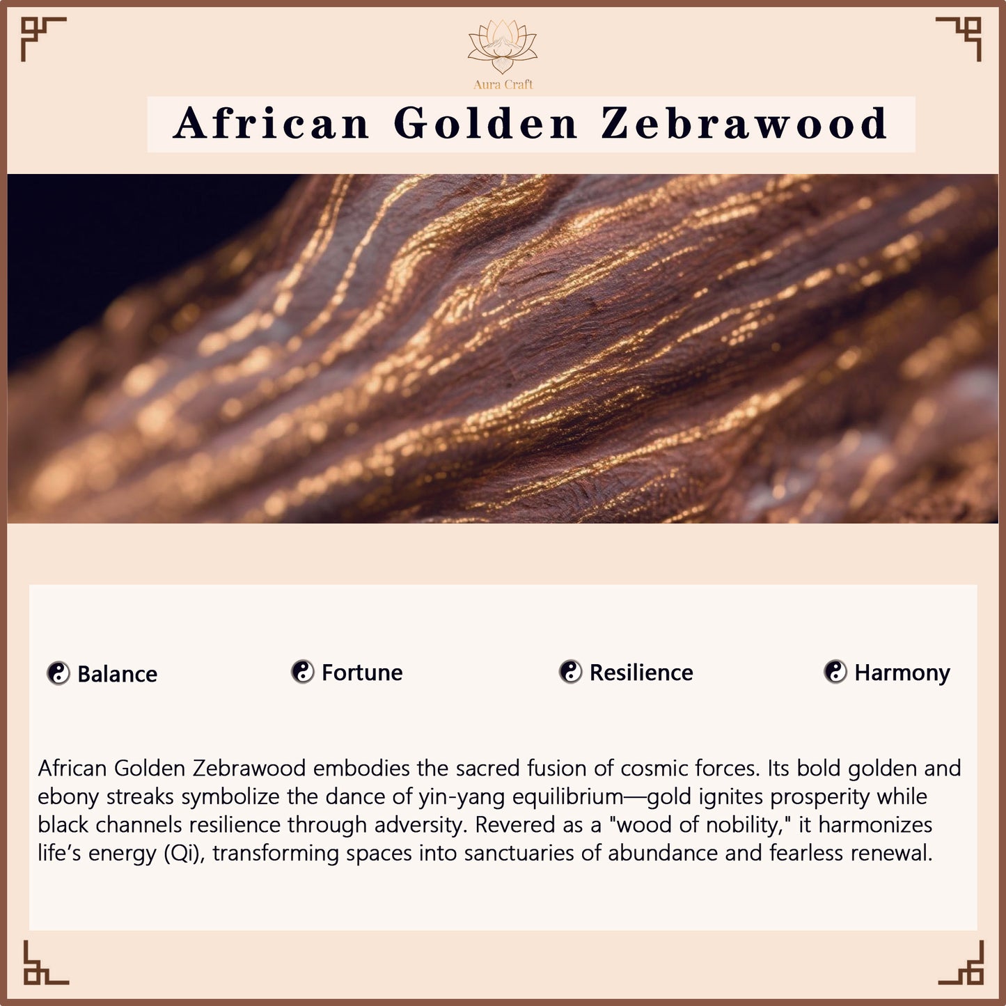 aura craft african golden zebrawood