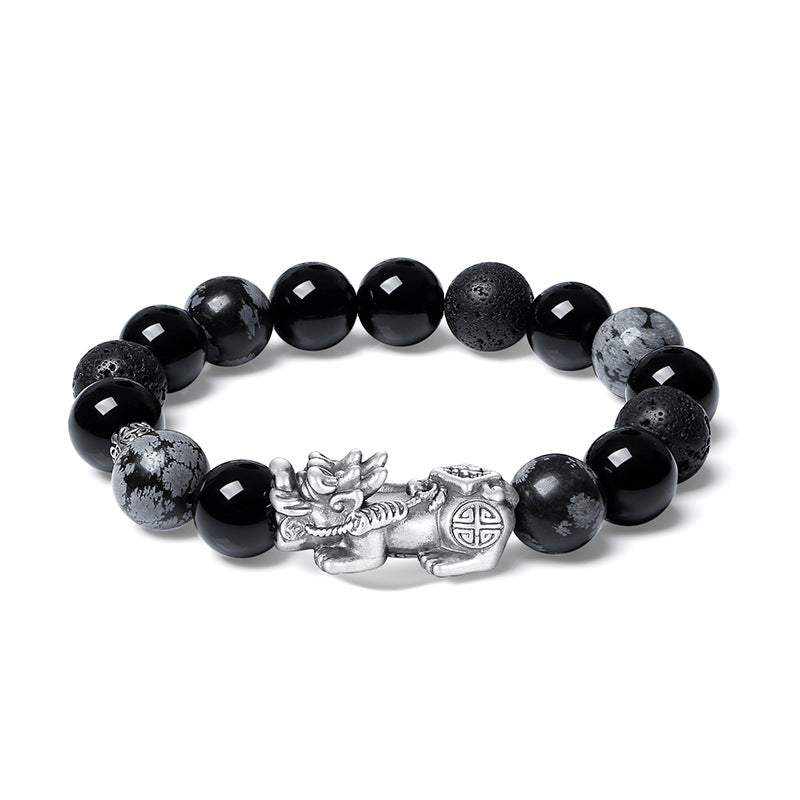 Aura Craft Feng Shui Silver Pixiu Wealth and Evil-Repelling Blessing Bracelet 2