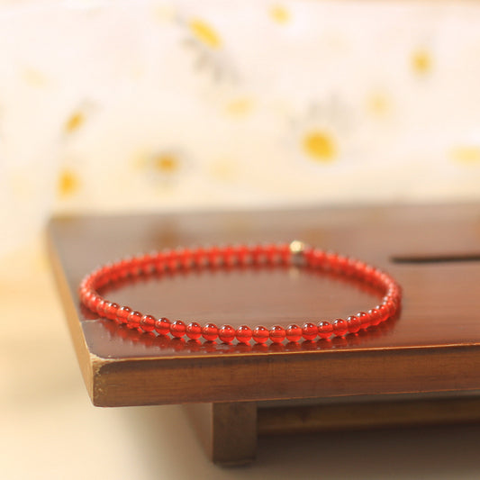 Aura Craft Red Agate and Persimmon Red Buddhist Beads Blessing and Lucky Bracelet 1