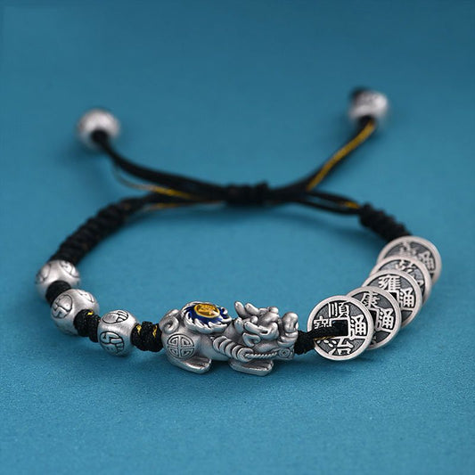 Aura Craft Feng Shui Five Emperors Coins Pixiu Fortune Bracelet 1