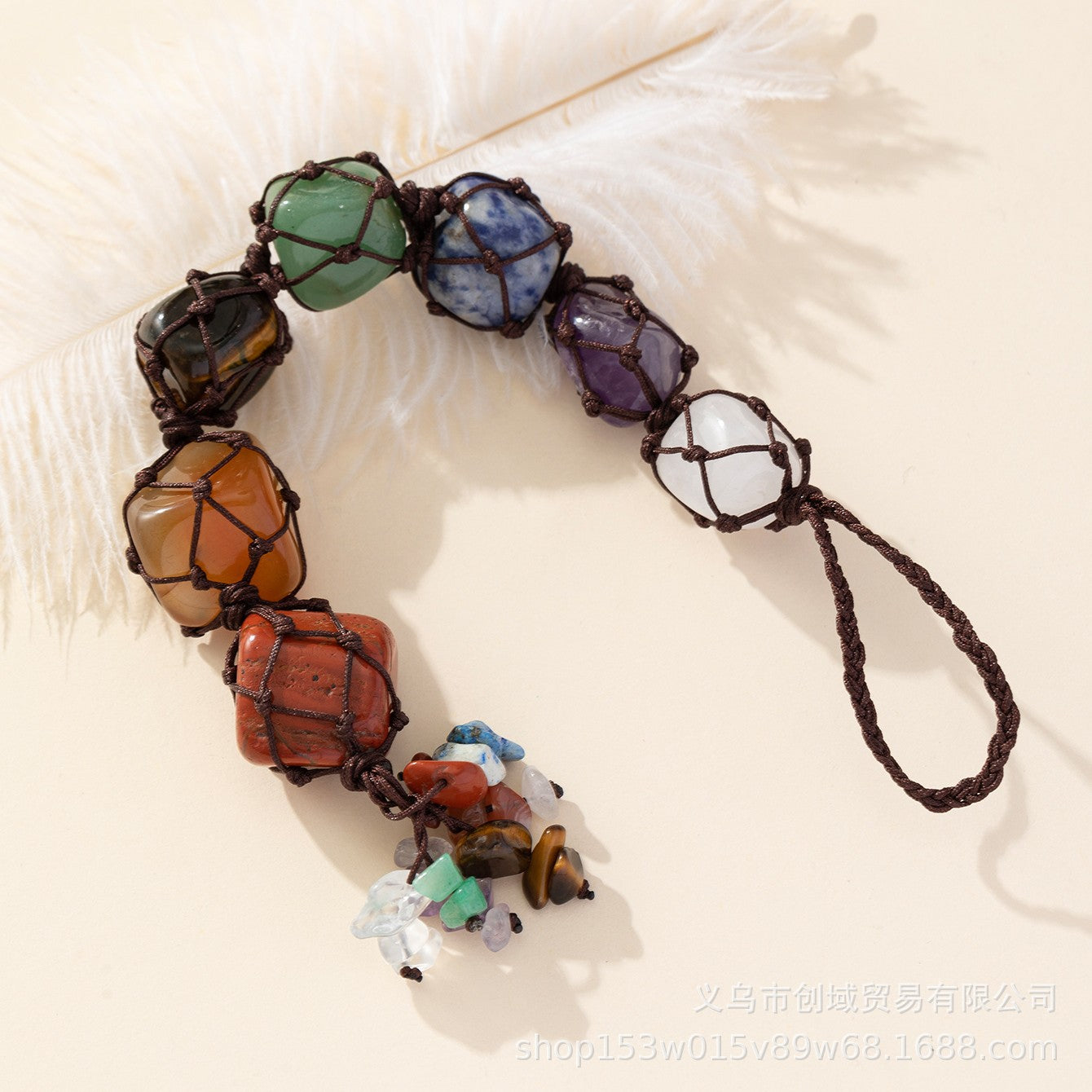 Aura Craft Colorful Stone Meditation and Blessing Hanging Ornament 3