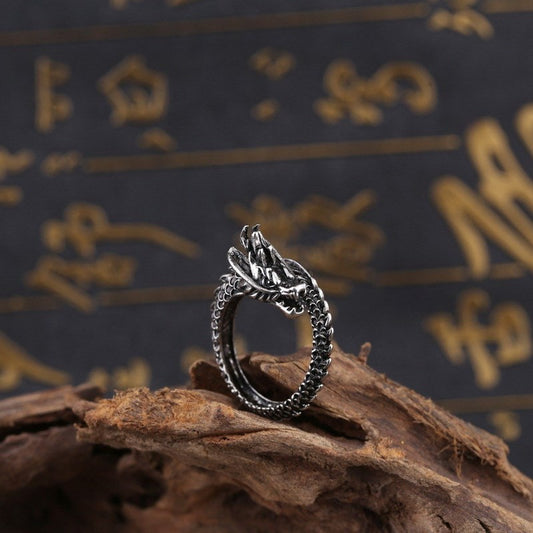 Aura Craft Vintage Dragon Head Lucky Ring 1