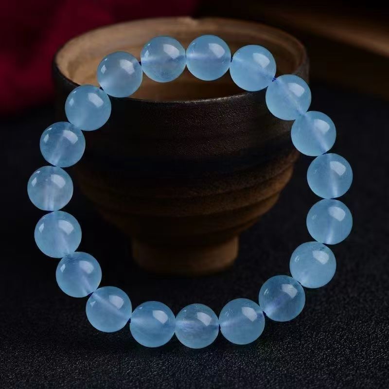 Aura craft healing and blessing natural aquamarine crystal couple bracelet 2