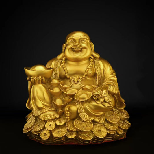 Aura Craft Feng Shui Handmade Laughing Buddha Maitreya Buddha Happiness and Wealth Ornament 1