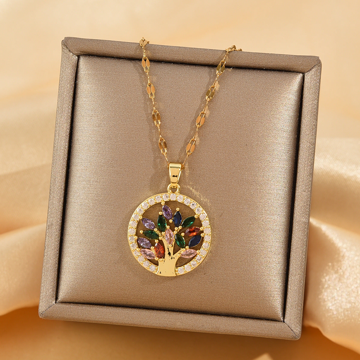 Aura Craft Colorful Tree of Life Blessing Meditation Pendant 2