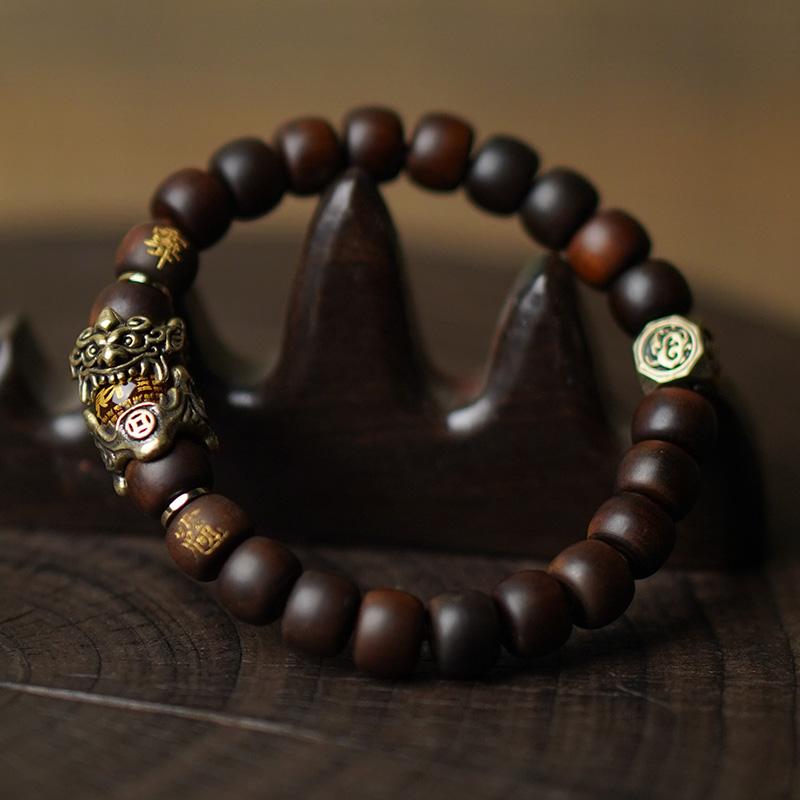 Aura Craft Feng Shui Thunderstruck Wood Pixiu Wealth Guardian Health Bracelet 2