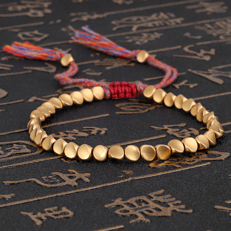 Aura Craft Feng Shui Handwoven Colored Thread Pure Copper Healing Blessing Bracelet 1