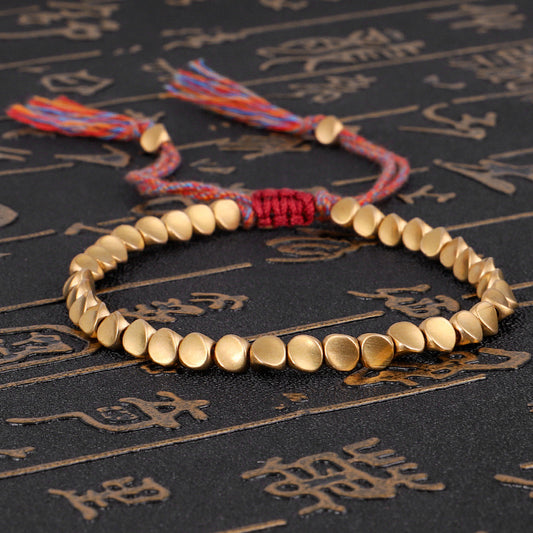 Aura Craft Feng Shui Handwoven Colored Thread Pure Copper Healing Blessing Bracelet 1