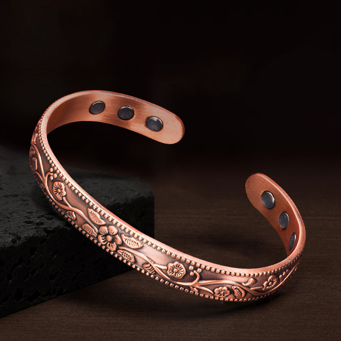 Aura Craft Red Copper Plasma Magnetic Therapy Meditation Bracelet 4