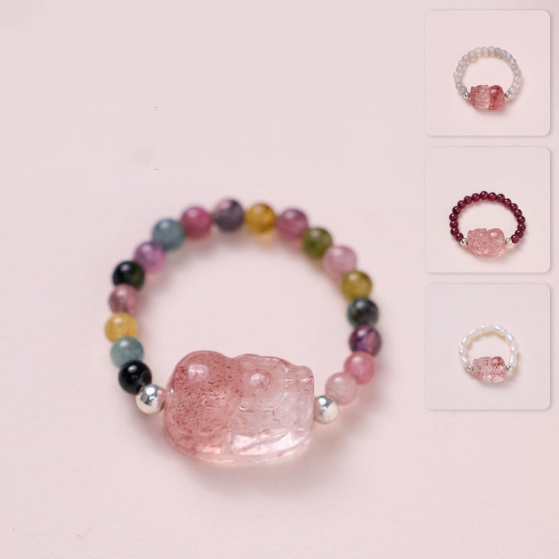 Aura Craft Natural Stone Good Luck Health Flex Ring